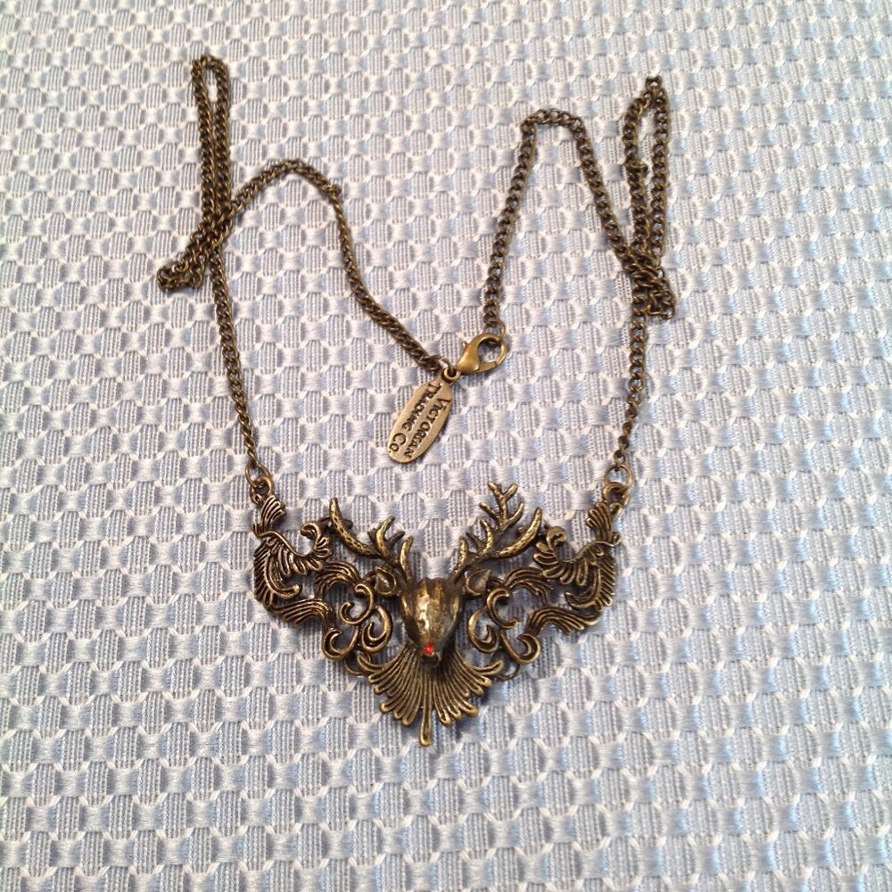 Victorian Trading Co. Rudolph the Red Nosed Reindeer Deer Crystal Necklace